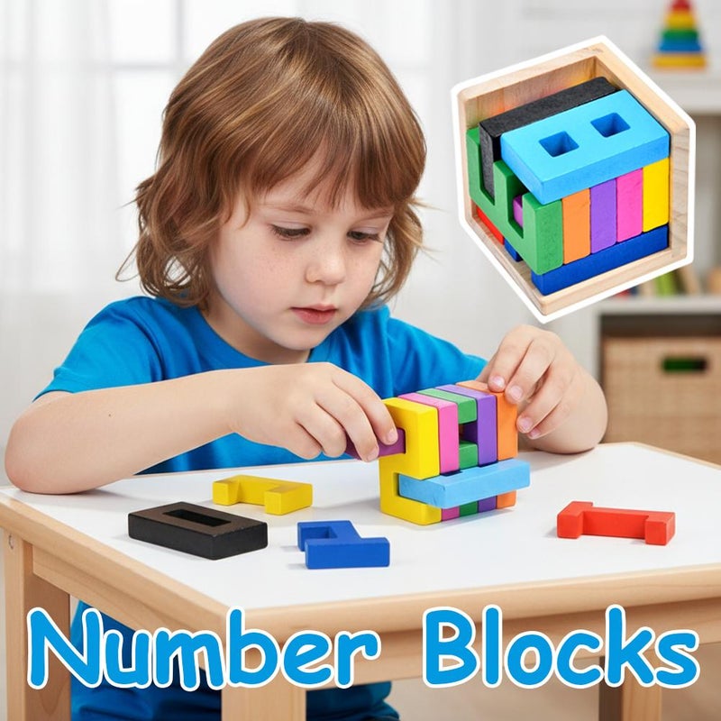 Zen Fun Unsolvable Puzzle Cube,Hardest Brain Teaser Puzzle in The World for Adults - Small,3D Wooden Number Block Puzzles,Solving Brain Puzzles,Unique & Difficult 3DPuzzle Cube - Number 0-9 - Image 4